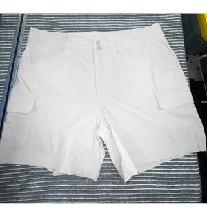 Eddie Bauer Womens Tan Khaki Cargo Shorts Size 12 Hiking Outdoor